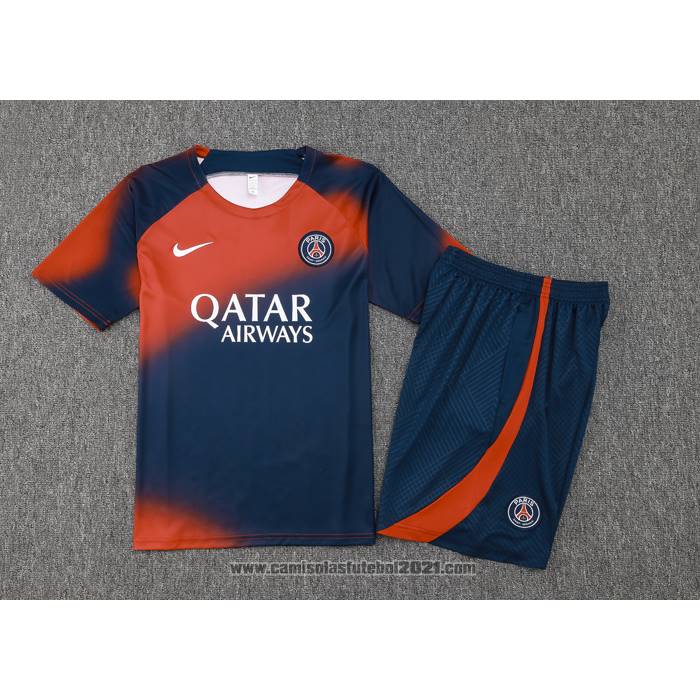 Fato de Treino Paris Saint-Germain Manga Curta 2023-2024 Vermelho y Azul - Calcas Curta